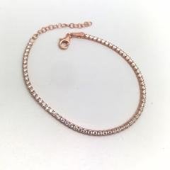 Gümüş 2 mm taşlı su yolu bileklik ak98e6o