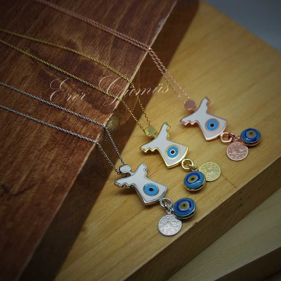 Gümüş nazarlı melek kolye im02519