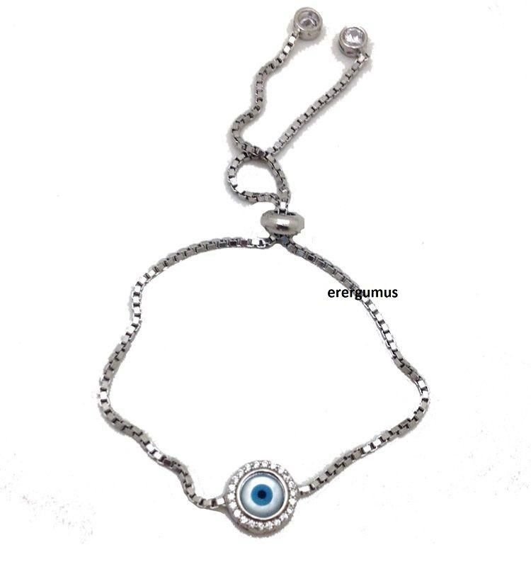 Nazar boncuklu Gümüş Bileklik NK207