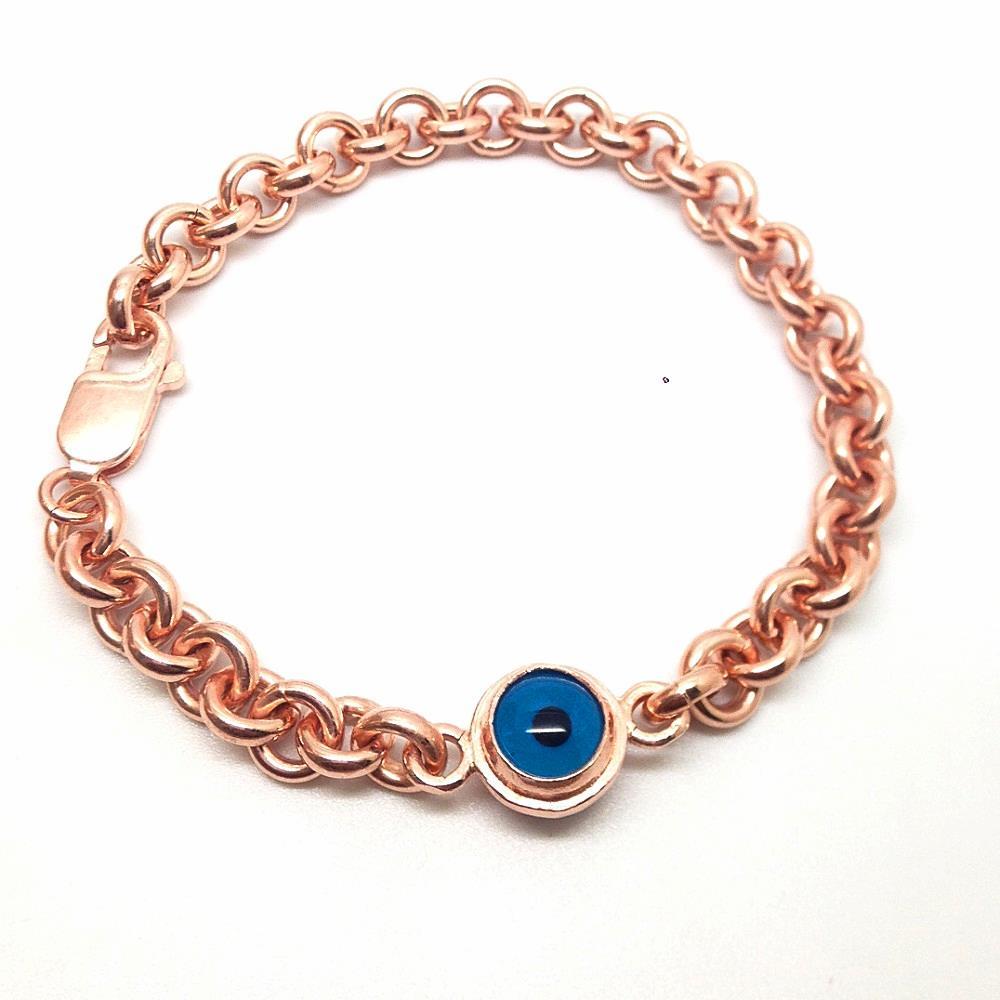 Kalın zincirli Gümüş nazar gümüş bileklikler