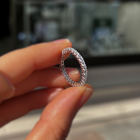 Gümüş 2 mm taşlı ince tamtur gümüş yüzük alyans