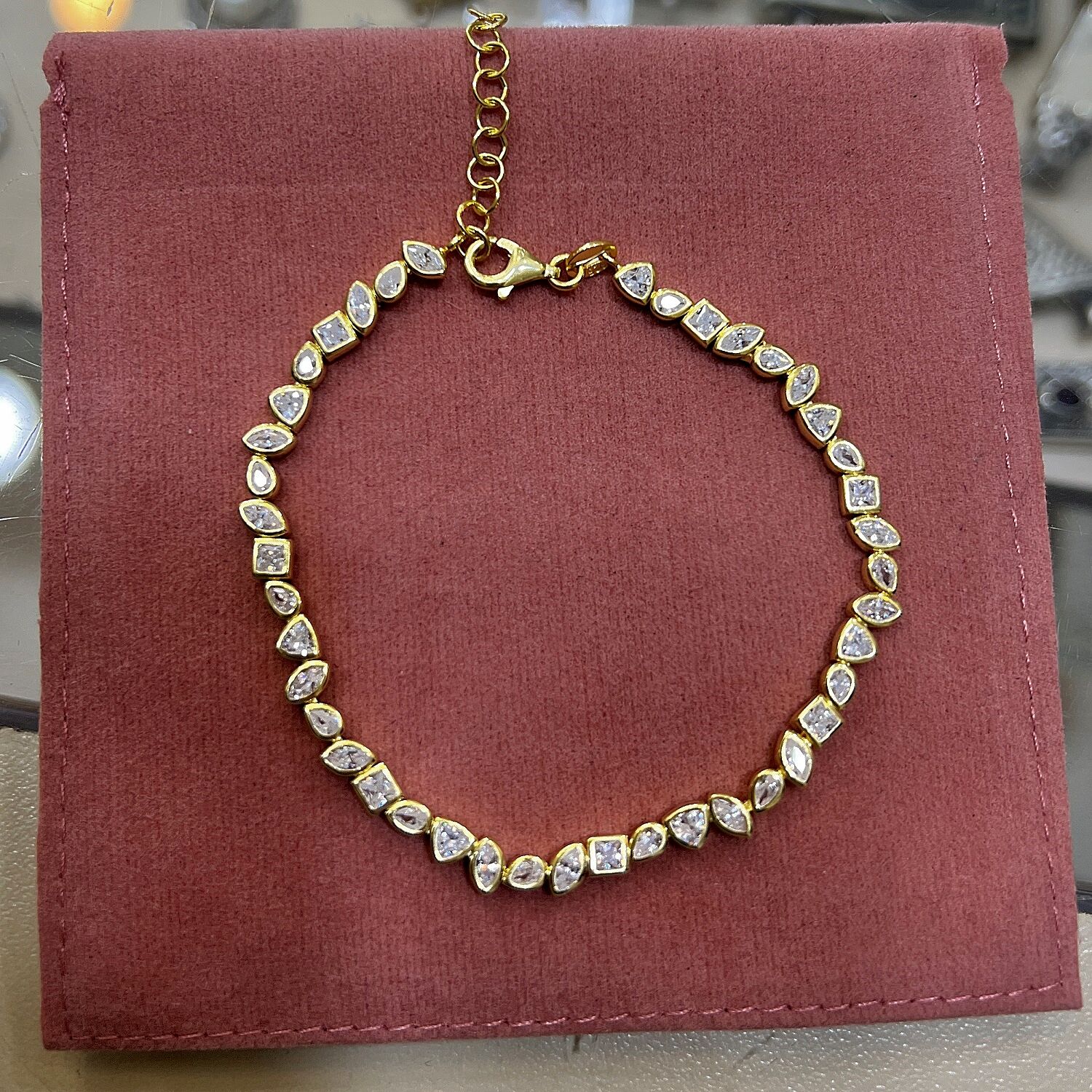 Gümüş sıvama altın kaplama su yolu bileklik hr154e12