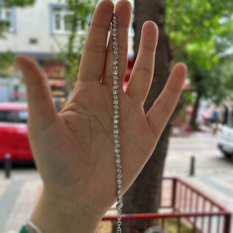 Gümüş sıvama altın kaplama su yolu bileklik hr154e12