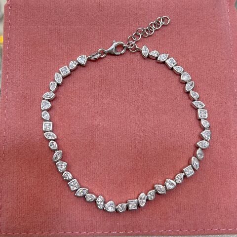 Gümüş sıvama altın kaplama su yolu bileklik hr154e12