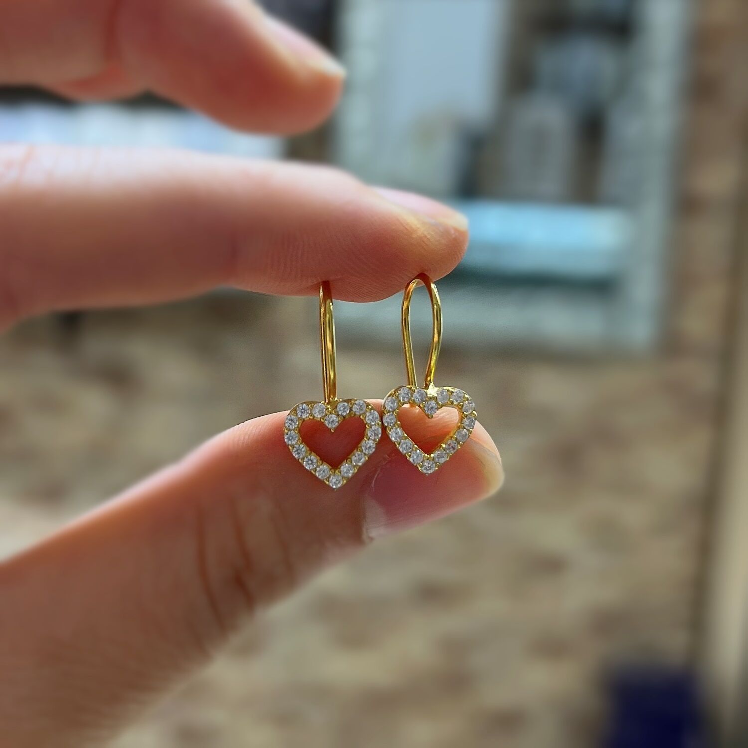 Gümüş kalp model çocuk küpesi is15e2