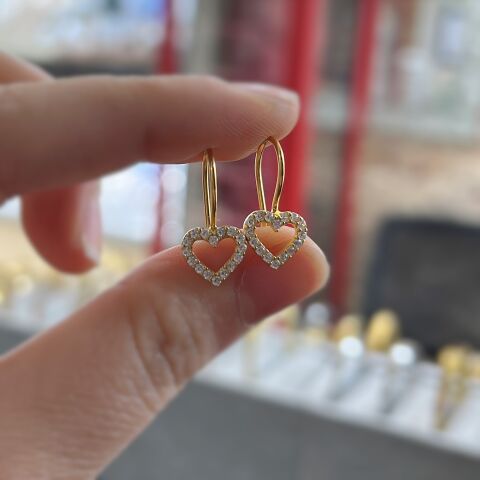 Gümüş kalp model çocuk küpesi is15e2