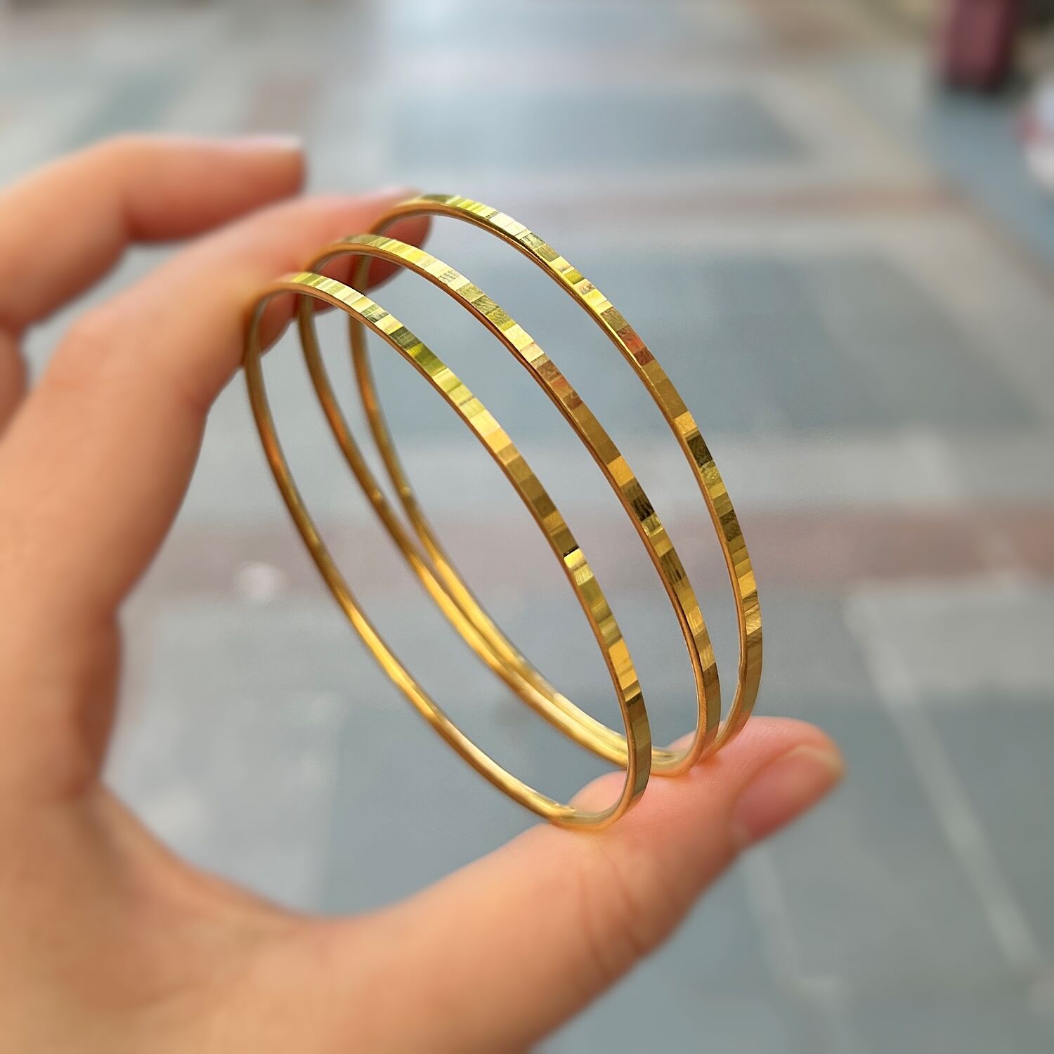 Gümüş düz Ray model bilezik el 12151