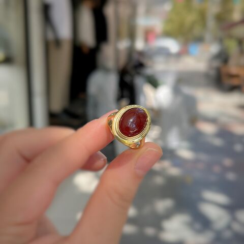 Gümüş akik taşlı yüzük hs12e12