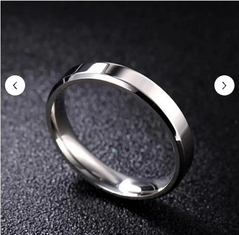 Çelik Altın Kaplama 4 Mm Düz Alyans Yüzük