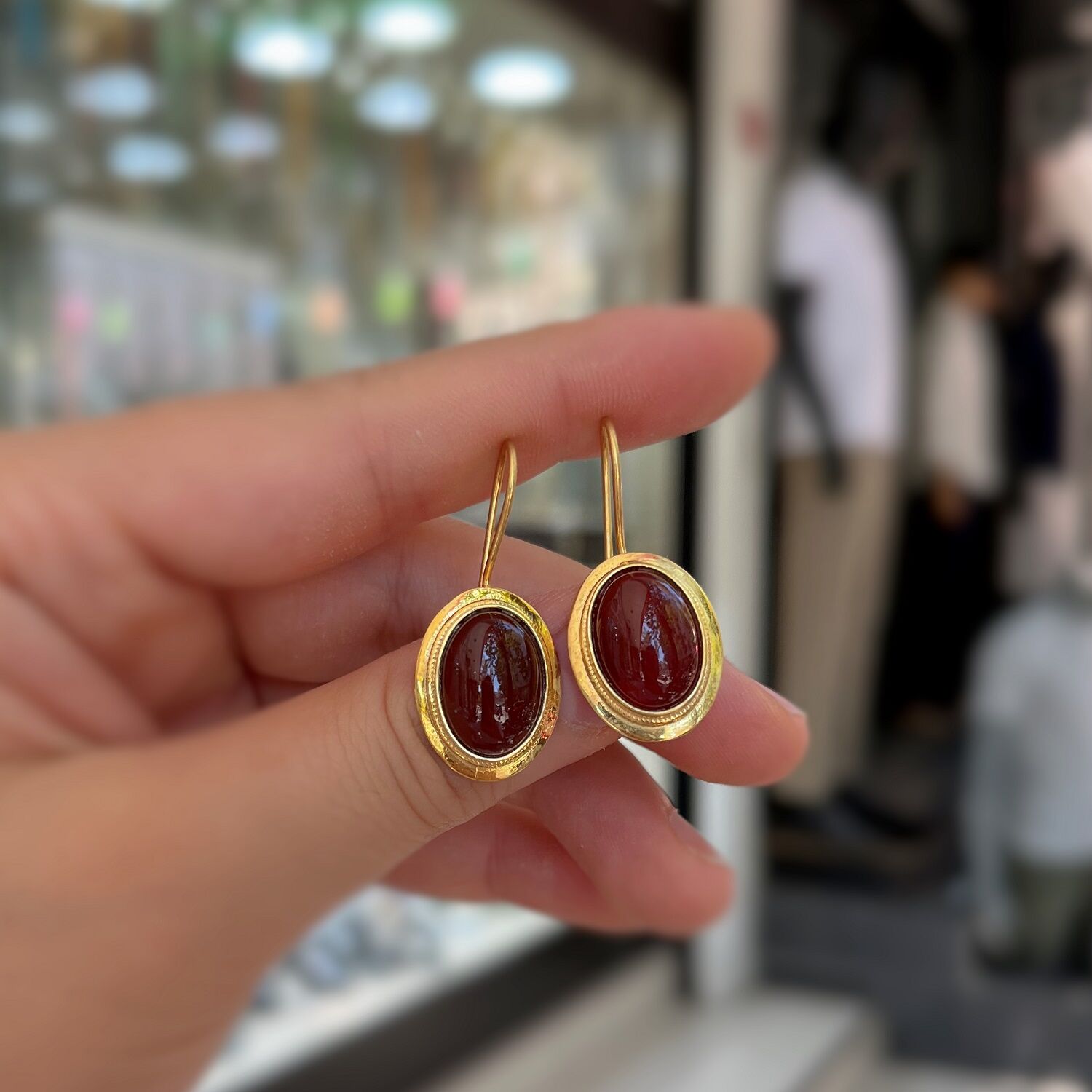 Gümüş akik taşlı sallantılı küpe is989e6 sit