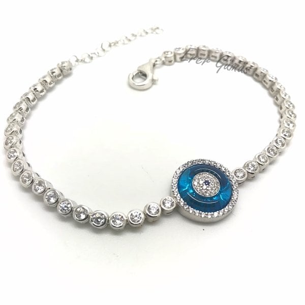 Gümüş cam göz bileklik cs79e63