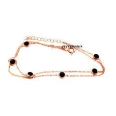 Gümüş Siyah Taşlı bileklik Nz313