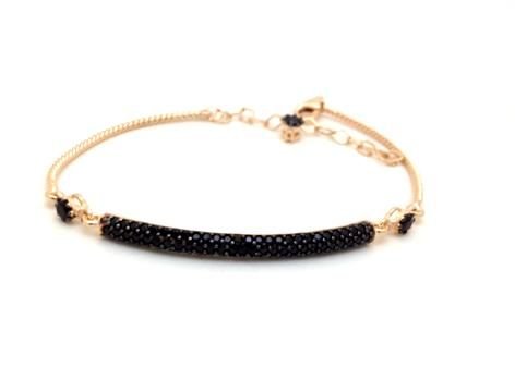 Siyah taşlı rose gümüş  bileklik