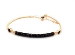 Siyah taşlı rose gümüş  bileklik