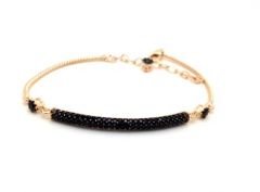 Siyah taşlı rose gümüş  bileklik