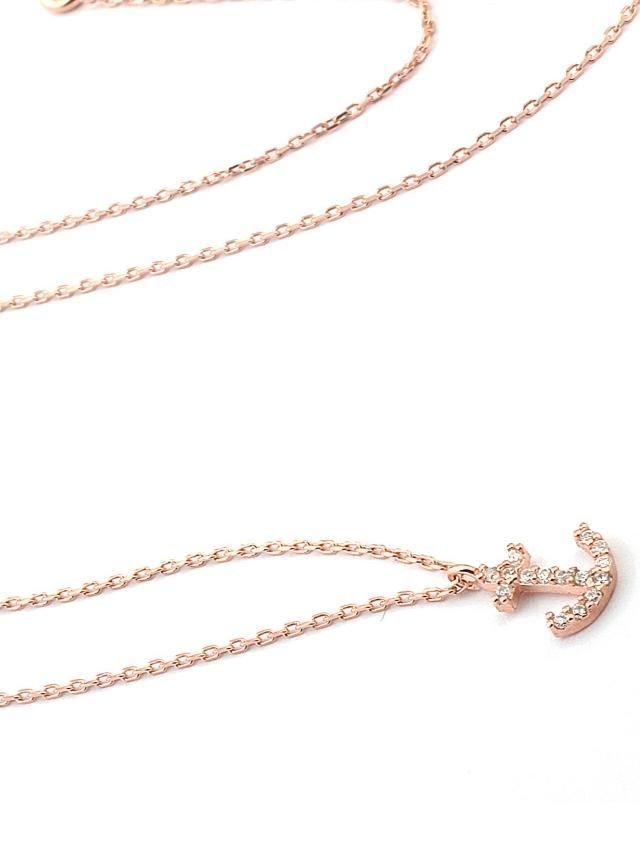 Mini Gümüş taşlı çapa kolye SH259