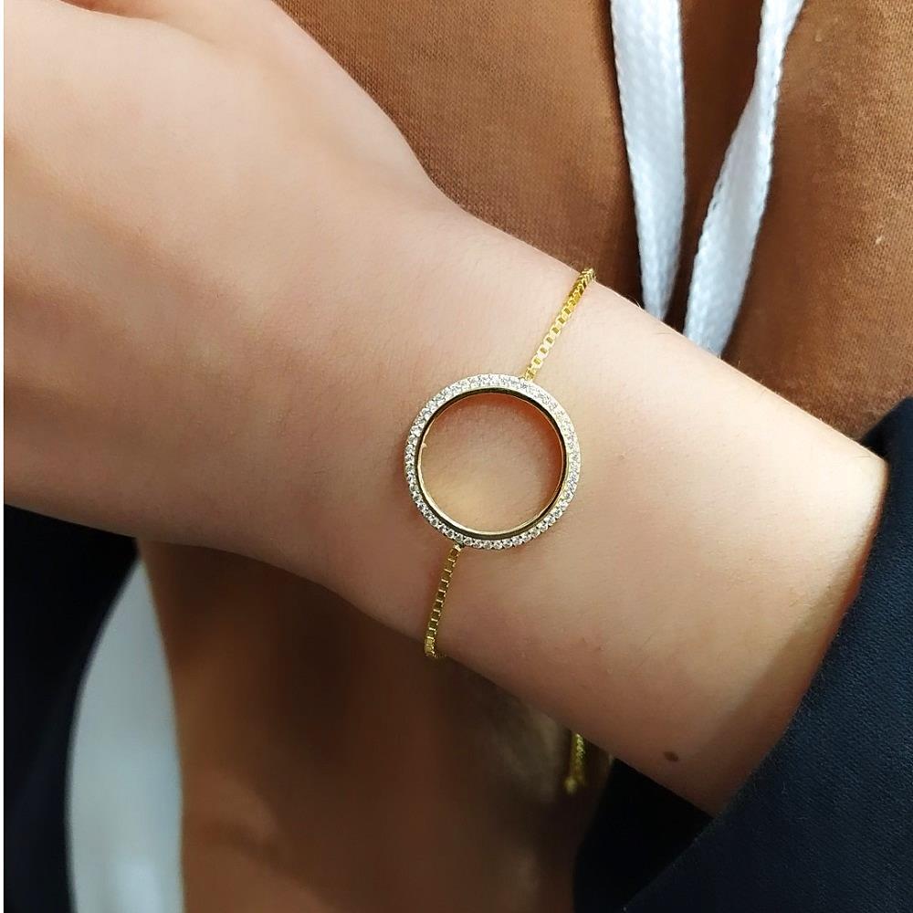 Gümüş çeyrek altı konulan çerçeveli bileklik cn14t634