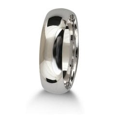 Gümüş 6 mm bombeli düz klasik alyans dy3004