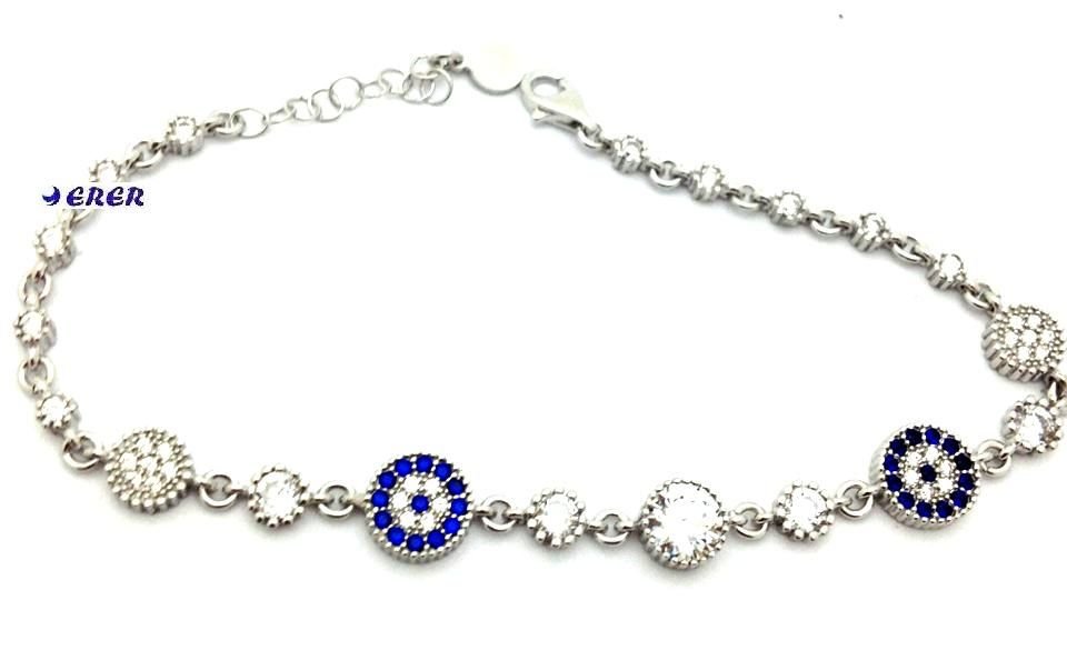 Nazar boncuklu gümüş zarif,şık bileklik-925 ayar gümüş