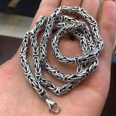 6 mm gümüş kalın kral boyun zinciri kolye