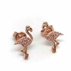 Gümüş flamingo model taşlı küpe ako4e