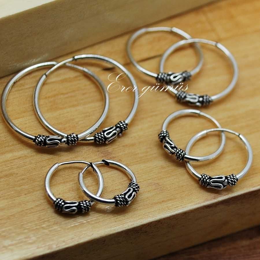 Gümüş oksitli halka küpe elt254a5