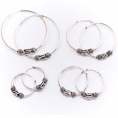 Gümüş oksitli halka küpe elt254a5