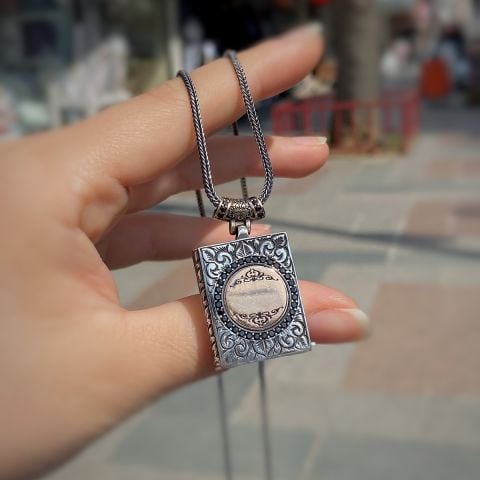 Gümüş kare muskalık dua kabı el232e3