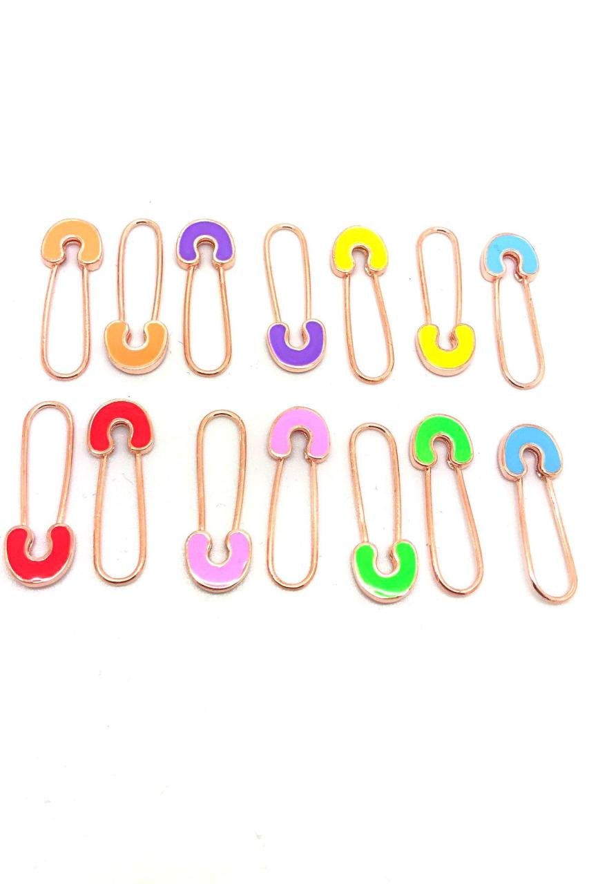 Gümüş neon renkli çengel iğne küpe dlp86r5