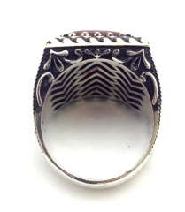 Özel tasarım akik taşlı erkek yüzük