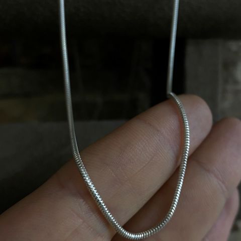 Gümüş 1,5 mm ithal yılan erkek bayan boyun zinciri kolye 45 cm
