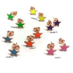 Gümüş neon renkli yıldız küpe dlp058h3