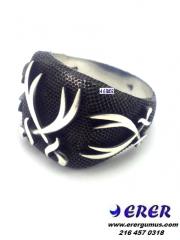 Zülfikar kılıçlı gümüş erkek yüzüğü