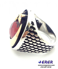 Özel tasarım Ay yıldız erkek yüzüğü