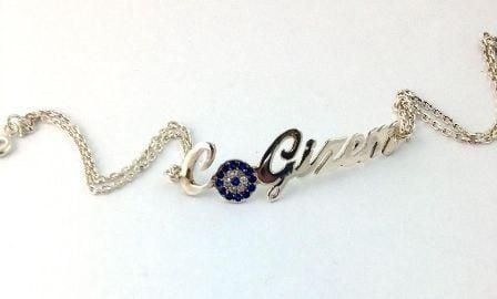 Gümüş isim bileklik