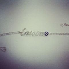 Gümüş isim bileklik