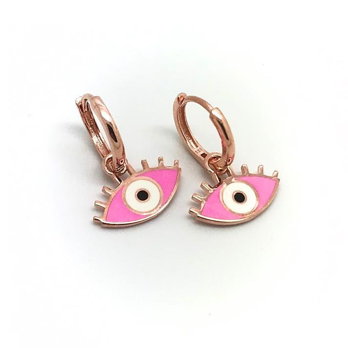 Gümüş pembe neon renkli küpe dlp179y3