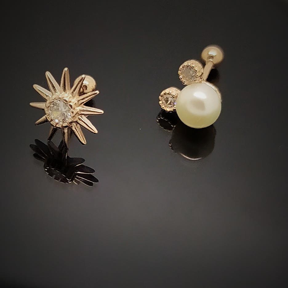 Gümüş piercing model kıkırdak tragus tek küpe mt36n model 1