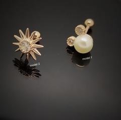 Gümüş piercing model kıkırdak tragus tek küpe mt36n model 1