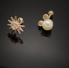 Gümüş piercing model kıkırdak tragus tek küpe mt36n model 1