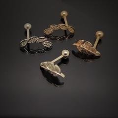 Gümüş piercing model kıkırdak tragus tek küpe model 1 - Gümüş Rengi  (rodaj)