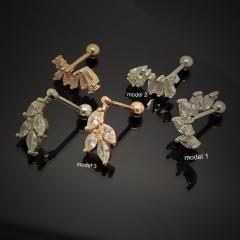 Gümüş piercing model kıkırdak tragus tek küpe mt87r3