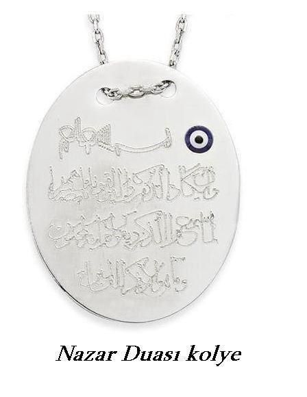 Nazar duası gümüş kolye