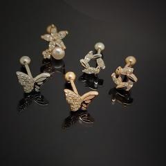 Gümüş piercing kıkırdak tragus tek küpe mt03g9
