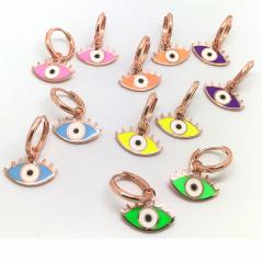Gümüş neon renkli göz model bayan küpe dlp08ty3
