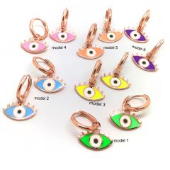 Gümüş neon renkli göz model bayan küpe dlp08ty3