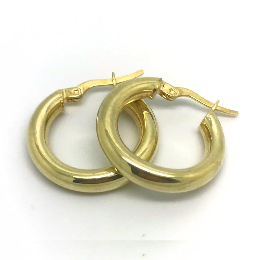 Gümüş altın kaplama bombeli halka küpe dy14e89