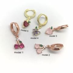 Gümüş meyve model küpe dp98e25e6 TEK küpe - model 1 - Gümüş Rengi  (rodaj)