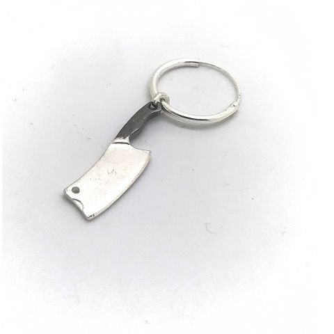 Gümüş Bıçak satır model TEK küpe uc23e28 sallantılı satır