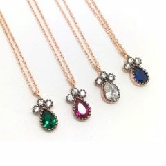 Gümüş mini taşlı kolye sh80ı7